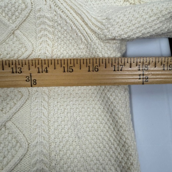 J.Crew Women's‎ Cable Knit Cotton Crewneck Sweater, Ivory Cream, XS Extra Small - Picture 5 of 8
